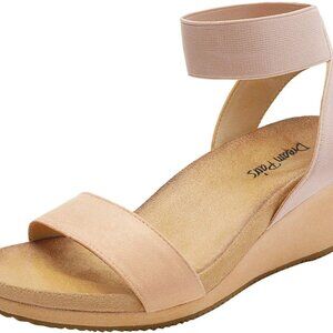 Women's Ankle Strap Platform Wedge Sandals Textile 9.5 Summer Stylish Comfort